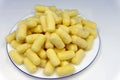 Yellow corn sticks close-up. Backgrounds and textures . Royalty Free Stock Photo