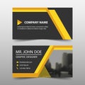 Yellow corporate business card, name card template ,horizontal simple clean layout design template , Royalty Free Stock Photo