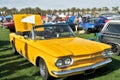 Yellow Corvair Convertible Displayed At Dr. George Car Show