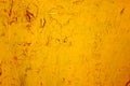Yellow cracked paint cracks and peeling. Ugly dirty paint metal bright color