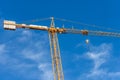 Yellow Crane in a Construction Work Site Royalty Free Stock Photo