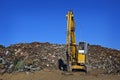 Yellow Crane & Scrap Yard Royalty Free Stock Photo