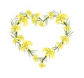 Yellow Crape Myrtle Flowers in A Heart Shape