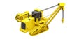 Yellow crawler crane with side boom. 3d rendering
