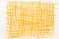 Yellow crayon drawing on white paper