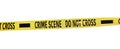 Yellow crime scene tape isolated on white Royalty Free Stock Photo