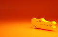 Yellow Crocodile icon isolated on orange background. Animal symbol. Minimalism concept. 3d illustration 3D render