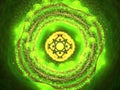Yellow cross and green fractal