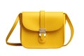 Yellow Crossbody Bag On White Background