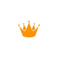 Yellow crown icon logo template. King icon