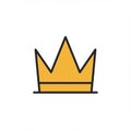 Yellow crown illustration with a simple, geometric design featuring three triangular Royalty Free Stock Photo