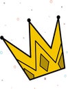 Yellow crown on a white background.Illustration. Royalty Free Stock Photo