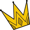 Yellow crown on a white background.Illustration. Royalty Free Stock Photo