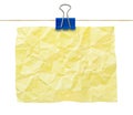 Yellow crumpled note paper