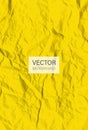 Yellow crumpled paper. Crumpled texture effect. Colored creased paper sheet. Vector background Royalty Free Stock Photo