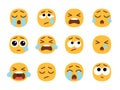 Yellow crying emoji faces