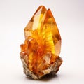 Yellow Crystal On White Background: A Fusion Of Dark Orange And Magewave Royalty Free Stock Photo