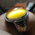 Yellow Crystals Chalcedony Cat's Eye Luster