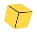 Yellow cube kids toy cartoon Royalty Free Stock Photo