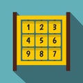 Yellow cubes with numbers on playground icon