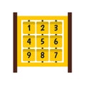 Yellow cubes with numbers on playground icon