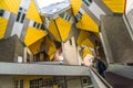 Yellow Cubic houses and apartments in Rotterdam. The Netherlands Royalty Free Stock Photo