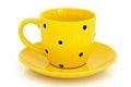 Yellow cup and saucer Royalty Free Stock Photo