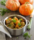 Yellow curry with pumpkin Royalty Free Stock Photo