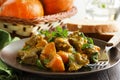 Yellow curry with pumpkin Royalty Free Stock Photo