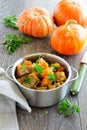 Yellow curry with pumpkin Royalty Free Stock Photo