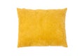 Yellow cushion isolated on white background