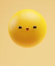 Happy and stupid emotion icon emoticon with a funny kawaii face with semisphere eyes