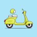 yellow cute vespa. vespa icon. scooter icon Royalty Free Stock Photo