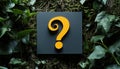 Yellow Cutout Question Mark With Curled Edges On Grey Card In A Unique Abstract Layout With Ample Royalty Free Stock Photo