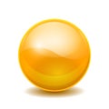 Yellow 3D crystal magic sphere. Glass transparent ball with shadows Ã¢â¬â vector