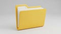 Yellow 3D Folder Icon with Stack of White Papers Inside file document Royalty Free Stock Photo