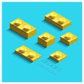 Yellow 3d isometric constructor from building lego bricks