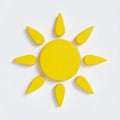 Yellow 3D Sun Icon on White Background Royalty Free Stock Photo