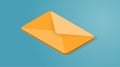 Yellow 3d vector mail icon. Isometric email sending illustration. Mailing letters concept