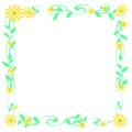 Yellow daisy frame Royalty Free Stock Photo