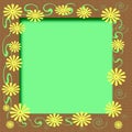 Yellow daisy frame Royalty Free Stock Photo