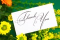 Yellow daisy,gerbera and card signed thank you