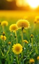 the yellow dandelion flower Royalty Free Stock Photo