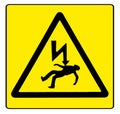 Yellow Danger Electricity Sign Isolated Royalty Free Stock Photo