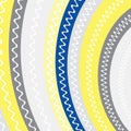 Yellow, dark blue, grey color stripes with white lines inside background. Abstract stripes background yellow, grey and blue color Royalty Free Stock Photo