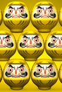 Yellow Daruma Dolls On Yellow