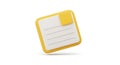 Yellow Data Disk 3d Icon on White Background Royalty Free Stock Photo