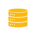 Yellow Data Server Icon Isolated on White Background, Symbolic Representation Royalty Free Stock Photo