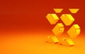 Yellow Data stream icon isolated on orange background. Minimalism concept. 3d illustration 3D render