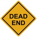 Yellow Dead End Road Sign Vector Royalty Free Stock Photo